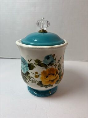 Pioneer Woman Rose Shadow Ceramic Canister